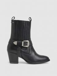 Pepe Jeans FOOTWEAR Skórzane botki "Luna Rock" w kolorze czarnym rozmiar: 39. Czarne botki damskie Pepe Jeans FOOTWEAR, z jeansu, eleganckie, bez obcasa, bez zapięcia. Za 276.71 zł.