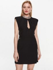 Kontatto Sukienka koktajlowa NO1006 Czarny Slim Fit. Czarne sukienki damskie Kontatto, bez wzorów, z syntetyku, wizytowe, bez ramiączek. Za 269.99 zł.