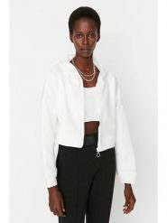 Trendyol Bluza w kolorze białym rozmiar: L. Białe bluzy damskie Trendyol, l, bez wzorów, z bawełny, bez kaptura. Za 82.83 zł.