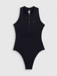 4F Kostium kąpielowy jednoczęściowy damski - czarny M. Czarne szorty damskie 4F, bez wzorów, z dresówki. Za 159.99 zł.