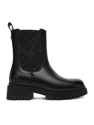 Nine West Sztyblety CEO-BASIMA-01 Czarny. Czarne botki damskie Nine West, z materiału, bez obcasa, na płaskiej podeszwie, bez zapięcia. Za 279.99 zł.