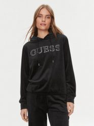 Guess Bluza Couture V4RQ25 KBXI2 Czarny Regular Fit. Czarne bluzy damskie Guess, xxs, z aplikacjami, z syntetyku, bez kaptura. Za 209.99 zł.