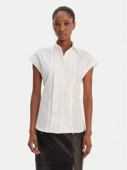 BOSS Koszula Bireny 50553703 Biały Slim Fit. Białe koszule damskie Boss, bez wzorów, z bawełny, bez kołnierzyka, bez ramiączek. Za 699.99 zł.