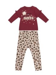 Guess Komplet bluzka i legginsy A5BG02 J1314 Czerwony Regular Fit. Czerwone bluzki i koszule dziewczęce Guess, z aplikacjami, z bawełny, bez kołnierzyka, bez ramiączek. Za 199.99 zł.