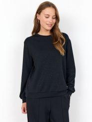 Soyaconcept® Bluza - SC-Banu Kobiety Sztuczne włókno czarny, XL. Czarne bluzy damskie xl, z aplikacjami, z włókna, bez kaptura. Za 169.95 zł.