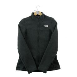 Second life - Kurtka polarowa damska z wysokim kołnierzem czarna - Jak nowy. Czarne kurtki sportowe damskie The North Face, l, bez wzorów, z materiału, bez kaptura. Za 168.96 zł.