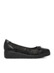 Go Soft Półbuty CEO-EST-2215-03 Czarny. Czarne czółenka damskie GO SOFT, bez wzorów, ze skóry, bez obcasa, na koturnie. Za 179.99 zł.