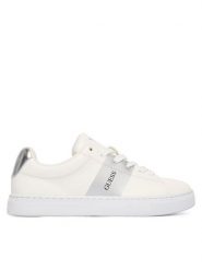 Guess Sneakersy J5BZ47 WO120 Biały. Białe buty sportowe dziewczęce Guess, z aplikacjami, ze skóry, bez zapięcia. Za 229.99 zł.