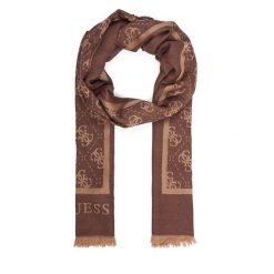 Szal Guess. Brązowe szaliki damskie Guess, z aplikacjami. Za 234.99 zł.