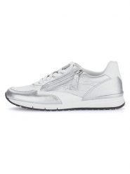 Gabor Skórzane sneakersy w kolorze srebrno-białym rozmiar: 37. Szare obuwie sportowe damskie Gabor, bez zapięcia. Za 205.93 zł.