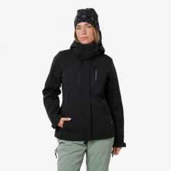 Kurtka Narciarska Narciarstwo Kobieta Cervinia Wodoodporny. Czarne kurtki damskie SWEDEMOUNT, na zimę, m, bez wzorów, z elastanu, bez kaptura. Za 389.99 zł.