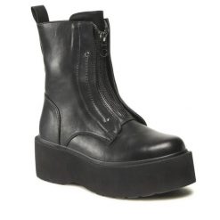 Trzewiki Jenny Fairy. Czarne botki damskie Jenny Fairy, bez obcasa, na koturnie, bez zapięcia. Za 159.99 zł.