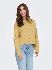 ONLY Sweter w kolorze żółtym rozmiar: L. Żółte swetry klasyczne damskie Only, l, ze splotem, bez kołnierzyka. Za 126.75 zł.