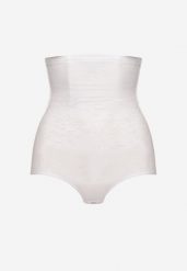 Biała Bielizna modelująca Majtki High Waist Zdobione Tłoczeniem w Kwiaty Vivirianne. Biała bielizna korygująca Renee, z aplikacjami, z jeansu. Za 24.99 zł.