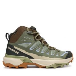 Trekkingi Salomon. Zielone obuwie trekkingowe damskie Salomon, bez zapięcia. Za 729.99 zł.