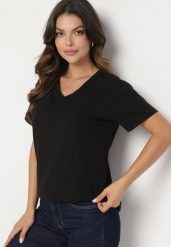 Czarny T-shirt Bawełniany o Klasycznym Fasonie Iridessae. Czarne t-shirty damskie Born2be, m, bez wzorów, z bawełny, bez kołnierzyka. Za 29.99 zł.