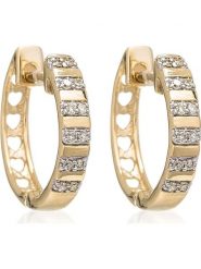 DIAMANTA Złote kolczyki-kreole "Linéa" z diamentami rozmiar: onesize. Żółte kolczyki damskie DIAMANTA, z diamentem, złote. Za 1,348.99 zł.