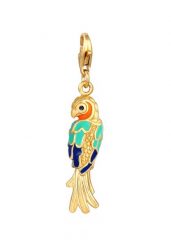 Nenalina Damski wisiorek charm kolorowa papuga emaliowana z kryształami srebro 925 Sterling Silver Naszyjniki 1 ct. Szare naszyjniki damskie Nenalina, srebrne. Za 293.99 zł.