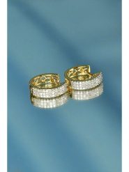 ATELIER DU DIAMANT Złote kolczyki-kreole "Rangs Scintillants" z diamentami rozmiar: onesize. Żółte kolczyki damskie ATELIER DU DIAMANT, z diamentem, złote. Za 2,936.99 zł.