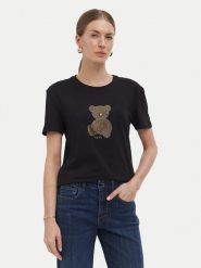 Liu Jo T-Shirt WF6436 JS923 Czarny Slim Fit. Czarne t-shirty damskie Liu Jo, xs, bez wzorów, z bawełny, bez kołnierzyka. Za 259.99 zł.