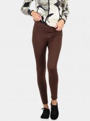 Legginsy damskie Luhta Ikkamo. Brązowe legginsy damskie Luhta, s, bez wzorów, z materiału. Za 339.00 zł.