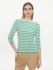 Tommy Hilfiger Bluzka New Cody WW0WW40589 Zielony Slim Fit. Zielone bluzki damskie Tommy Hilfiger, s, bez wzorów, z bawełny, bez kołnierzyka, bez ramiączek. W wyprzedaży za 139.99 zł.