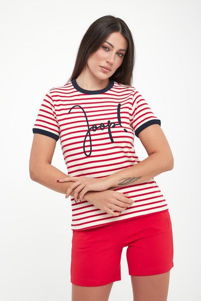 T-shirt damski w paski Trinity JOOP!. T-shirty damskie Joop!, xxs, bez wzorów, bez kołnierzyka. W wyprzedaży za 463.20 zł.