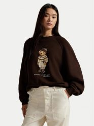 Polo Ralph Lauren Bluza 211A87105001 Brązowy Relaxed Fit. Brązowe bluzy damskie Polo Ralph Lauren, xxs, bez wzorów, z bawełny, bez kaptura. Za 1,199.00 zł.