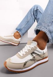 Złote Sneakersy przed Kostkę z Sznurowaniem Virani. Żółte obuwie sportowe damskie Renee, przed kostkę, bez zapięcia. Za 79.99 zł.