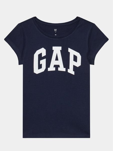 Gap T-Shirt 460525-10 Granatowy Regular Fit. Niebieskie koszulki i t-shirty dziewczęce GAP, bez wzorów, z bawełny, bez kołnierzyka, bez ramiączek. Za 49.99 zł.