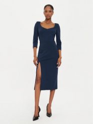Rinascimento Sukienka koktajlowa CFC0121015003 Granatowy Regular Fit. Niebieskie sukienki damskie Rinascimento, bez wzorów, z syntetyku, wizytowe, bez ramiączek. Za 319.99 zł.