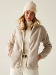 Regatta Kurtka polarowa "Mellrey" w kolorze beżowym rozmiar: 38. Brązowe kurtki damskie Regatta, bez wzorów, z polaru, bez kaptura. Za 187.52 zł.