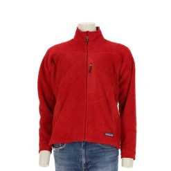 Second life - Patagonia polarowa kurtka damska retro - Jak nowy. Czerwone kurtki sportowe damskie Patagonia, l, bez wzorów, z materiału, bez kaptura. Za 255.56 zł.