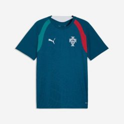 Koszulka piłkarska Puma Portugalia Mistrzostwa Świata 2026 treningowa. Bluzki damskie Decathlon, s, z aplikacjami, eleganckie, bez kołnierzyka, bez ramiączek. Za 219.99 zł.