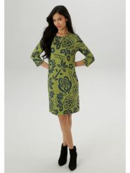 Aniston Sukienka w kolorze zielonym rozmiar: 44. Zielone sukienki damskie Aniston, bez wzorów, z wiskozy, bez ramiączek. Za 95.99 zł.