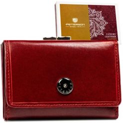 Portfel damski Peterson PTN 1680400-TVT czerwony. Czerwone portfele damskie Peterson, bez wzorów, ze skóry. Za 124.99 zł.