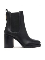 Tommy Hilfiger Botki Ltr Square Toe Heel Chelsea Boot FW0FW09555 Czarny. Czarne botki damskie Tommy Hilfiger, bez obcasa, na słupku, bez zapięcia. Za 849.99 zł.