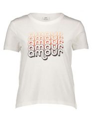 JDY Koszulka "Michigan Life" w kolorze białym rozmiar: XL. Białe bluzki damskie JDY, xl, bez wzorów, z bawełny, bez kołnierzyka, bez ramiączek. Za 48.39 zł.