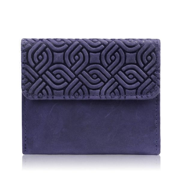 Portfel skórzany vintage Paolo Peruzzi granatowy T-114-HDB. Niebieskie portfele damskie PAOLO PERUZZI, bez wzorów, ze skóry. Za 65.55 zł.