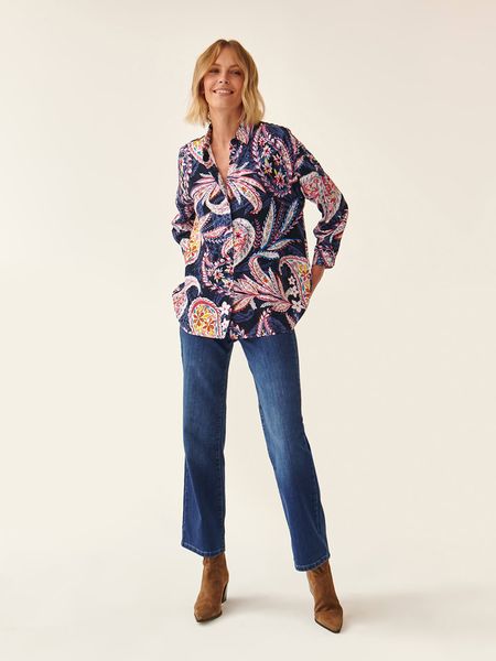 TATUUM Koszula w kolorze granatowym rozmiar: 36. Niebieskie koszule damskie TATUUM, bez wzorów, z wiskozy, bez kołnierzyka, bez ramiączek. Za 69.91 zł.