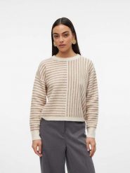 Vero Moda Sweter w kolorze beżowym rozmiar: XS. Brązowe swetry klasyczne damskie Vero Moda, xs, bez kołnierzyka. Za 94.45 zł.