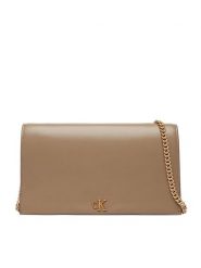 Calvin Klein Torebka Ck Wallet On Chain LV04F3319G Beżowy. Brązowe listonoszki damskie Calvin Klein, bez wzorów, ze skóry, bez dodatków. Za 409.99 zł.