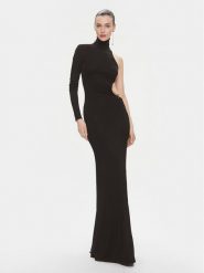 Elisabetta Franchi Sukienka wieczorowa AB-555-41E2-V680 Czarny Slim Fit. Czarne sukienki damskie Elisabetta Franchi, bez wzorów, z wiskozy, wizytowe, bez ramiączek. Za 3,379.00 zł.