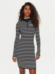 Tommy Jeans Sukienka dzianinowa DW0DW19836 Granatowy Slim Fit. Niebieskie sukienki damskie Tommy Jeans, bez wzorów, z dzianiny, bez ramiączek. Za 329.99 zł.
