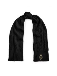 LAUREN RALPH LAUREN Szalik 454P04456003 Czarny. Czarne szaliki damskie Lauren Ralph Lauren, bez wzorów, z materiału. Za 379.99 zł.