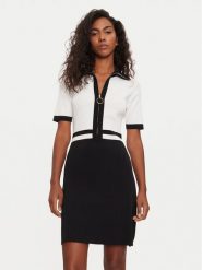 Morgan Sukienka dzianinowa 242-RMICA Czarny Slim Fit. Czarne sukienki damskie Morgan, bez wzorów, z dzianiny, bez ramiączek. Za 249.99 zł.