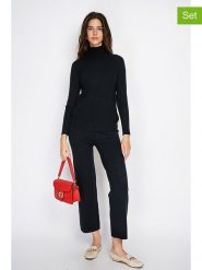 William de Faye 2-częściowy zestaw w kolorze czarnym rozmiar: 40. Czarne golfy damskie William de Faye, bez wzorów, z kaszmiru, bez ramiączek. Za 173.99 zł.