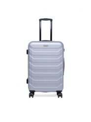 GINO ROSSI Walizka średnia CEO-GIN-M-003-05-SILVER3 Srebrny. Szare walizki Gino Rossi, bez wzorów, z materiału, średnie. Za 279.99 zł.