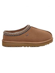 UGG Skórzane kapcie "Tasman" w kolorze jasnobrązowym rozmiar: 38. Brązowe kapcie damskie Ugg, ze skóry. Za 494.27 zł.