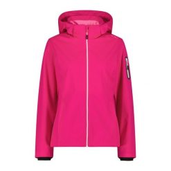 Kurtka damska turystyczna CMP 39A5016. Czerwone kurtki damskie CMP, l, bez wzorów, z softshellu, z kapturem. Za 397.70 zł.